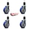 Service Caster 5'' Blue Poly Wheel Swivel 1-3/4'' Expanding Stem Caster Set, 4PK SCC-EX20S514-PPUB-BLUE-134-4 - alternate 4